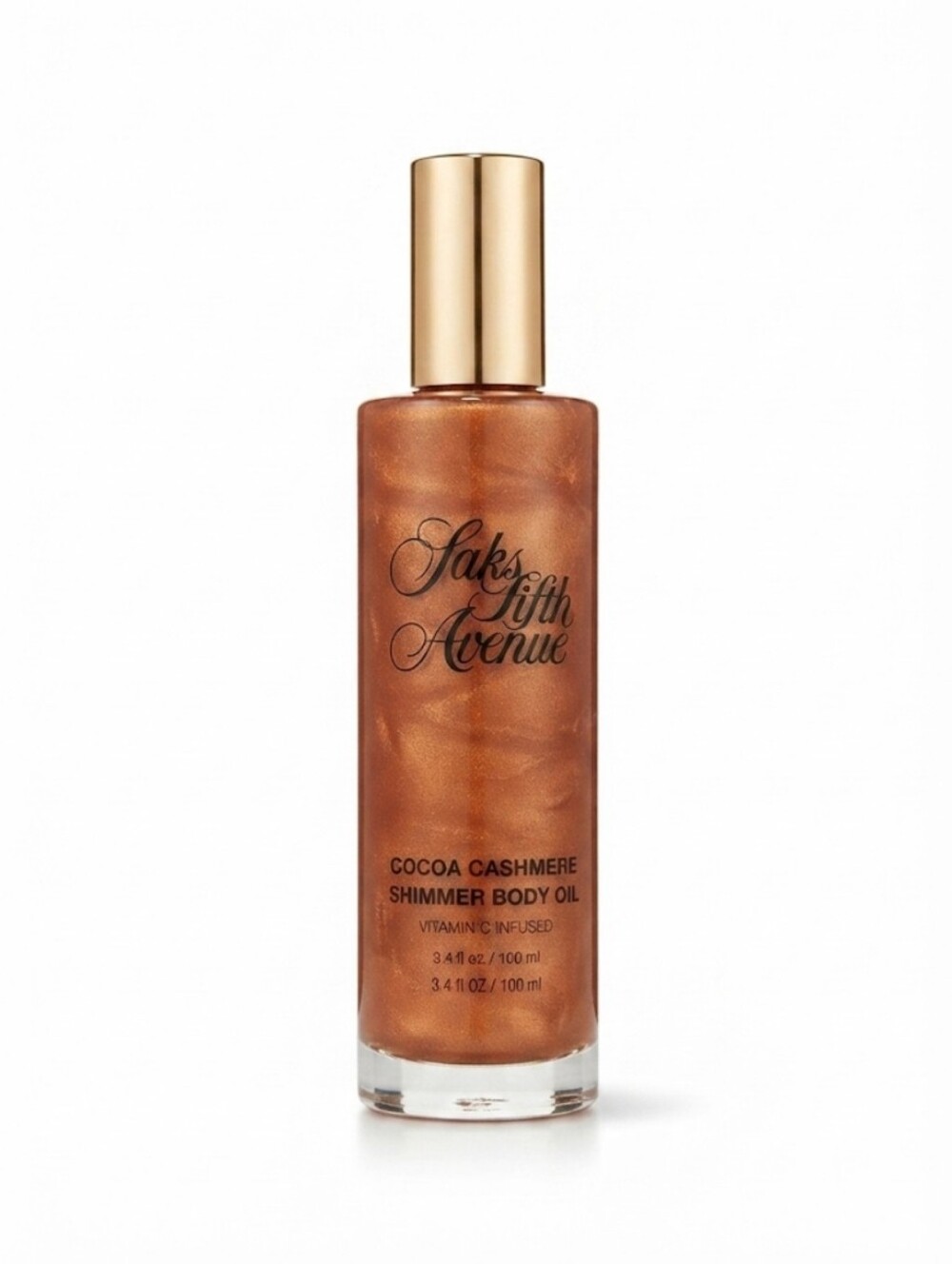 Saks Fifth Avenue Shimmering Cocoa Cashmere Body Oil - Bronze Gold